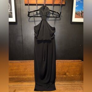 Shona Joy Black Backless Halter Dress